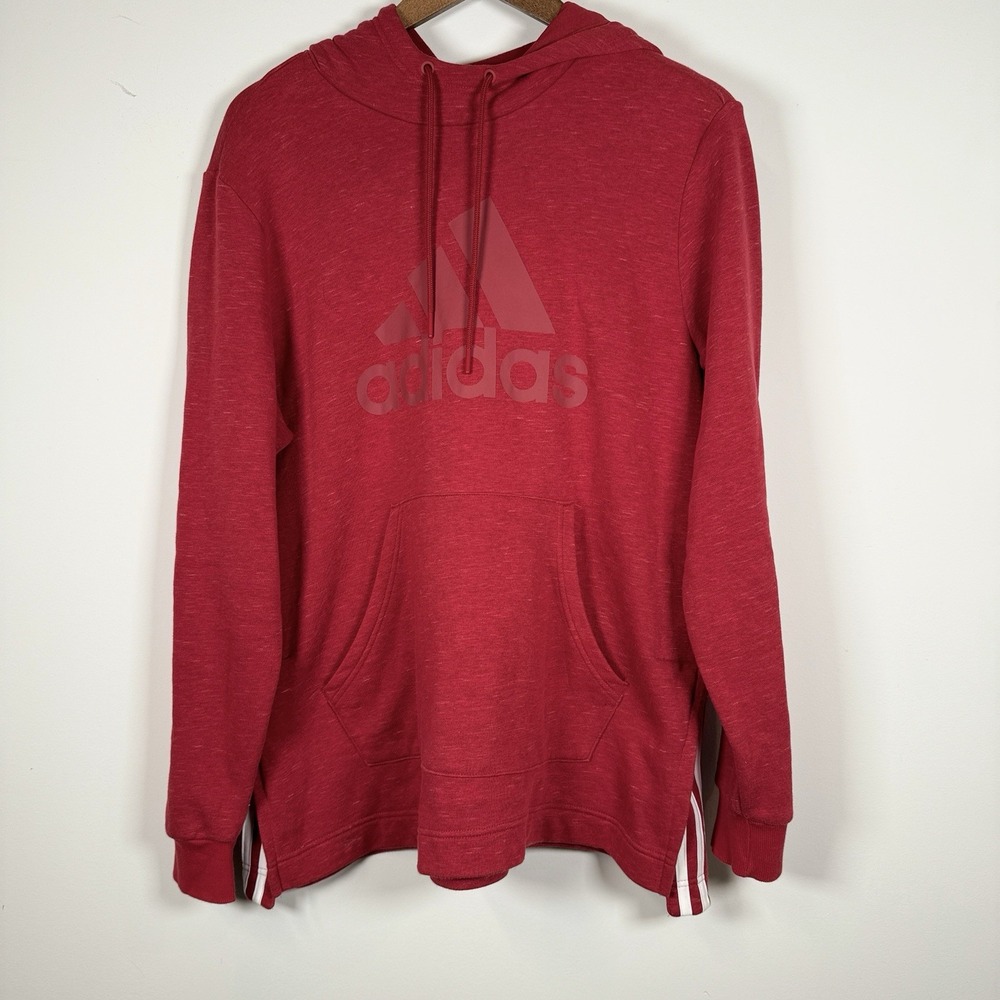 Adidas Women's Post Game Badge‎ Of Sports Hoodie Carmine Red FJ7847 Size XL